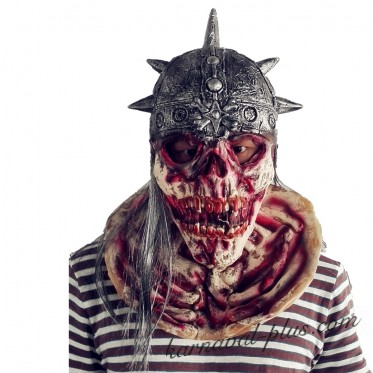 Карнавальная маска Череп в шлеме, латекс